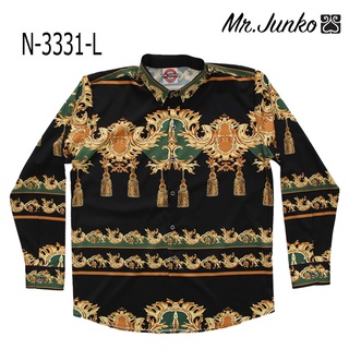 ⚡ ส่งฟรี⚡เชิ้ตผู้ชายแขนยาว งานต่อลาย Mr-Junko N-3331-L ผ้านิ่ม ใส่สบายไม่ร้อน