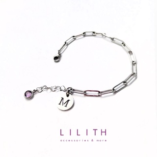 Lilith - Birthstone Bracelet stainless steel  จี้ A-Z สร้อยข้อมือสแตนเลส ประจำวันเกิด