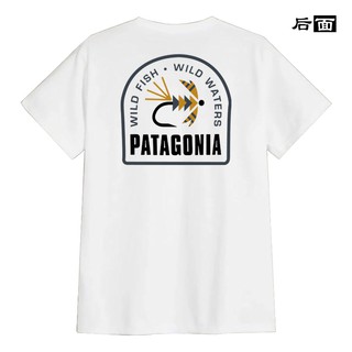 เสื้อยืด New Korean Style Fashion Brand Patagonia Bata Letter T-shirt Youth Sports Round Neck Fashion Couple