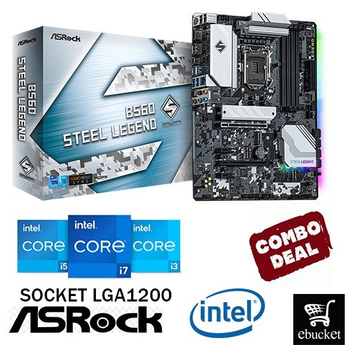ASROCK B560 STEEL LEGEND INTEL B560 LGA1200 MOTHERBOARD + INTEL 11TH GEN CPU COMBO