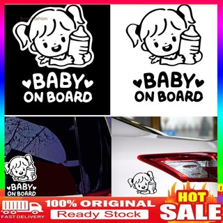 Wx_cartoon Baby On Board Little Girl พร้อมสติ๊กเกอร์สำหรับตกแต่งรถยนต์