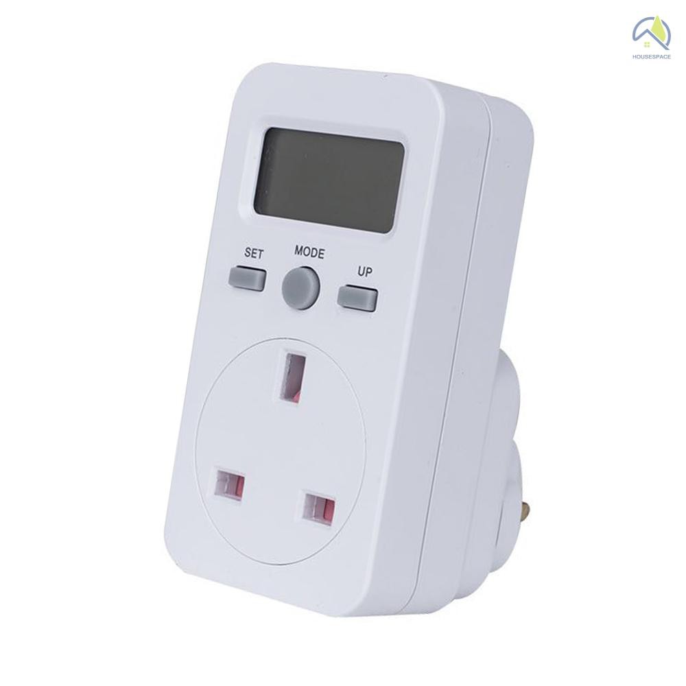 ⚙ UK Plug Plug-in Digital LCD Energy Monitor Power Meter Electricity ...