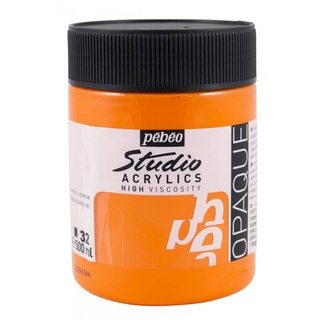 PEBEO สีอะคริลิค เกรดสตูดิโอ 500ml สีส้ม Cadmium Orange Hue Acrylic Studio High Viscose 500ML Cadmium Orange Hue P171032