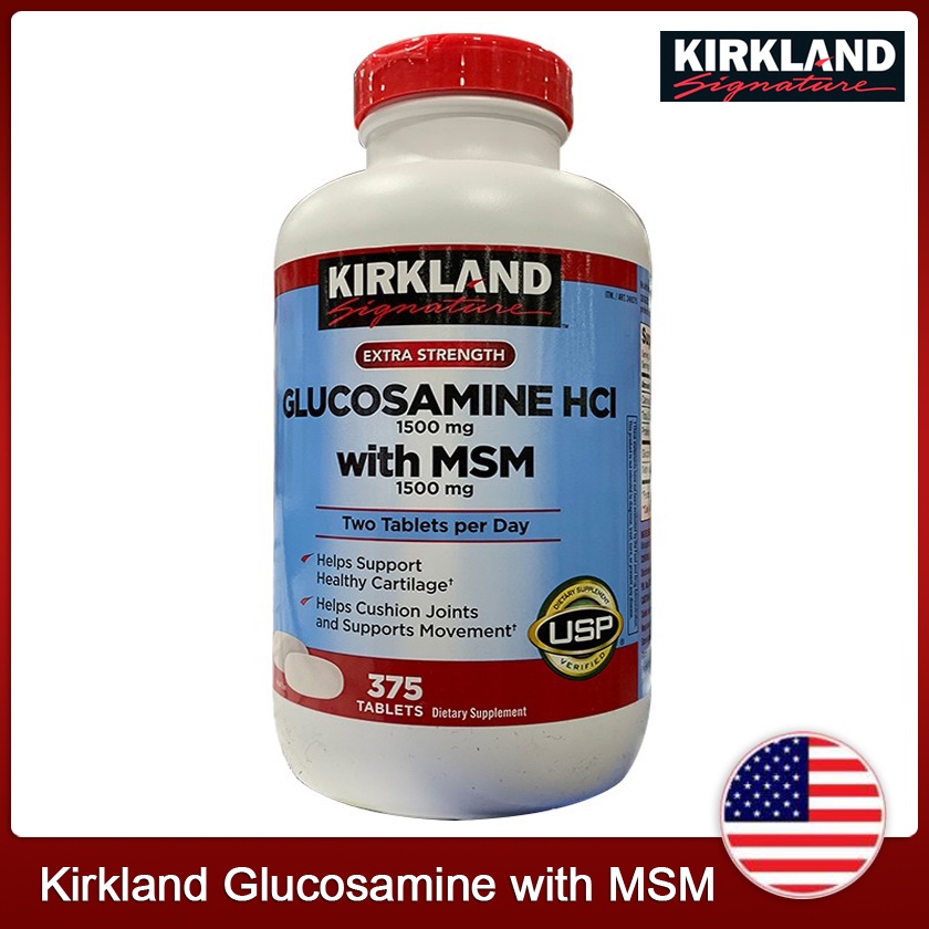 (Exp.10/2026)Kirkland Signature Glucosamine with MSM 375 Tablets ปวดหลัง ปวดข้อ ปวดกระดูก บำรุงกระดูก