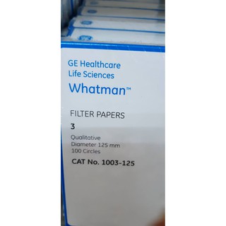 CAT No. 1003-125กระดาษกรอง 125 มม GE Healthcare Whatman FILTER PAPERS 3 Ashless Diameter 125 mm 100 Circles CAT No. 1003