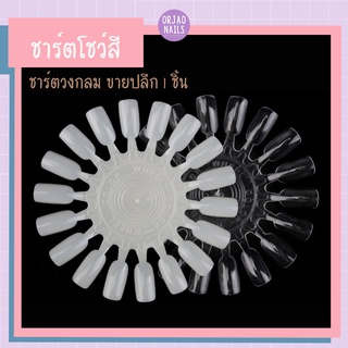 บ้านเล็บออเจ้า- ชาร์ตโชว์สี รูปวงกลม ขายปลีก 1 ชิ้น ทาได้ 18 สี ชาร์จสี มีสีขุ่นกับใส ทาสีเจลตกแต่งเล็บ