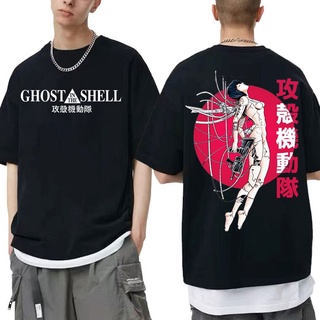 [S-5XL] เสื้อยืดแขนสั้น พิมพ์ลายอนิเมะญี่ปุ่น Ghost Soldier Ghost In The Shell Kusanagi Motoko ขนาดใหญ่ สไตล์สตรีท สําหร