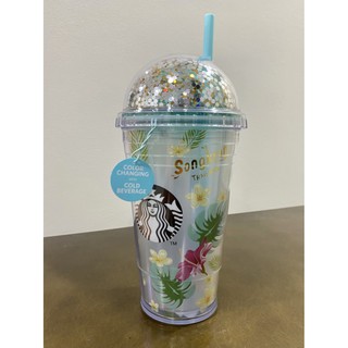 แก้วสตาร์บัคส์ Songkran tropical dome lid 16 oz. ของแท้ 100%  มือหนึ่ง