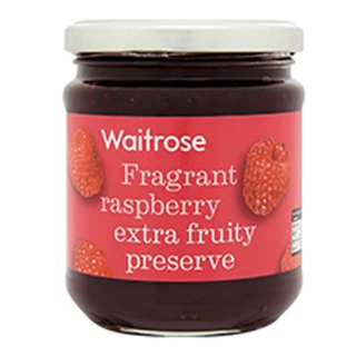 Waitrose Fragrant raspberry extra fruity preserved 340g.เวทโทรส ฟราแกรนท์ ราสเบอร์รี่ เอ็กซ์ตร้า ฟรุ๊ตตี้ แยม 340g.