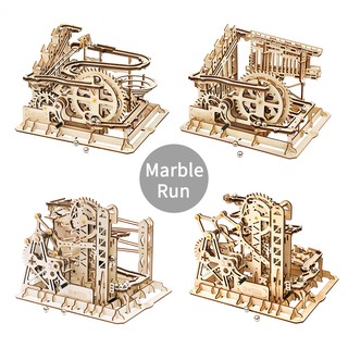 Robotime Marble Race Run Maze Balls Track DIY 3D Wooden Puzzle Coaster Model Building Kits Toys for Children