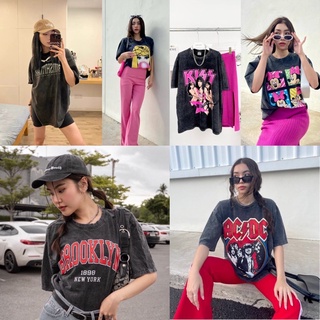 เสื้อยืดฟอกวินเทจ oversize  เนื้อผ้าดีมากกก ลายเยอะค่า