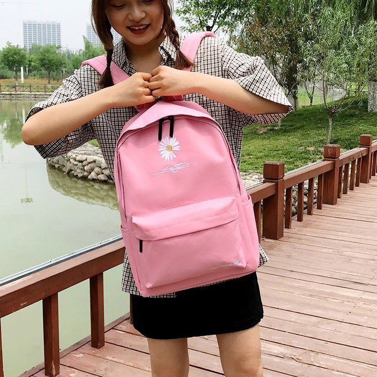 กระเป๋าเป้สะพายหลังลายดอกเดซี่จุของได้เยอะสไตล์เกาหลี-shubaojuh5