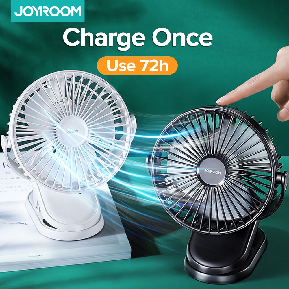 Joyroom Rechargeable Portable Fan Mini USB Clip-on Electric Silent ...