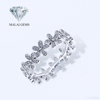 Malai Gems แหวนดอกไม้ แหวนเพชร เงินแท้ 925 เคลือบทองคำขาว ประดับเพชรสวิส CZ รุ่น 221-R20807 แถมกล่อง แหวนเงินแท้