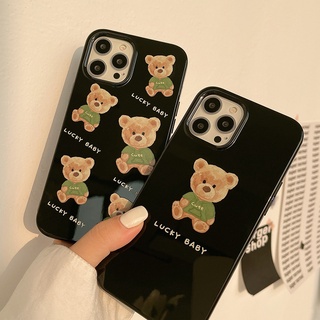 เคสซิลิโคนนิ่ม ลายหมีน่ารัก แฟชั่น สําหรับ iPhone 15 Pro Max 15 Plus 14Pro 14ProMax 11 12 13 Pro Max mini X XS Max XR 7 8 Plus SE