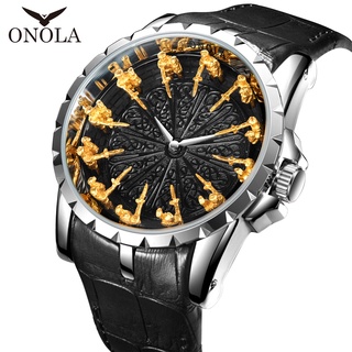 【สินค้าคงคลังเพียงพอ】ONOLA 3809 นาฬิกาข้อมือควอทซ์ คลาสสิก กันน้ํา แฟชั่นสําหรับผู้ชาย (ฟรีกล่องของขวัญ |