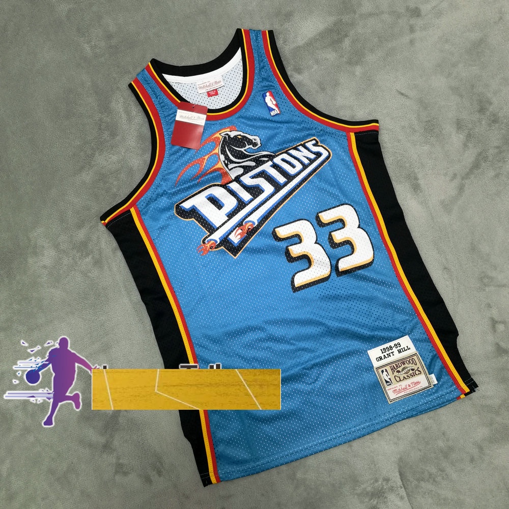 NBA Basketball Mens MitchellNess Jersey Detroit Pistons 33 Grant Hill