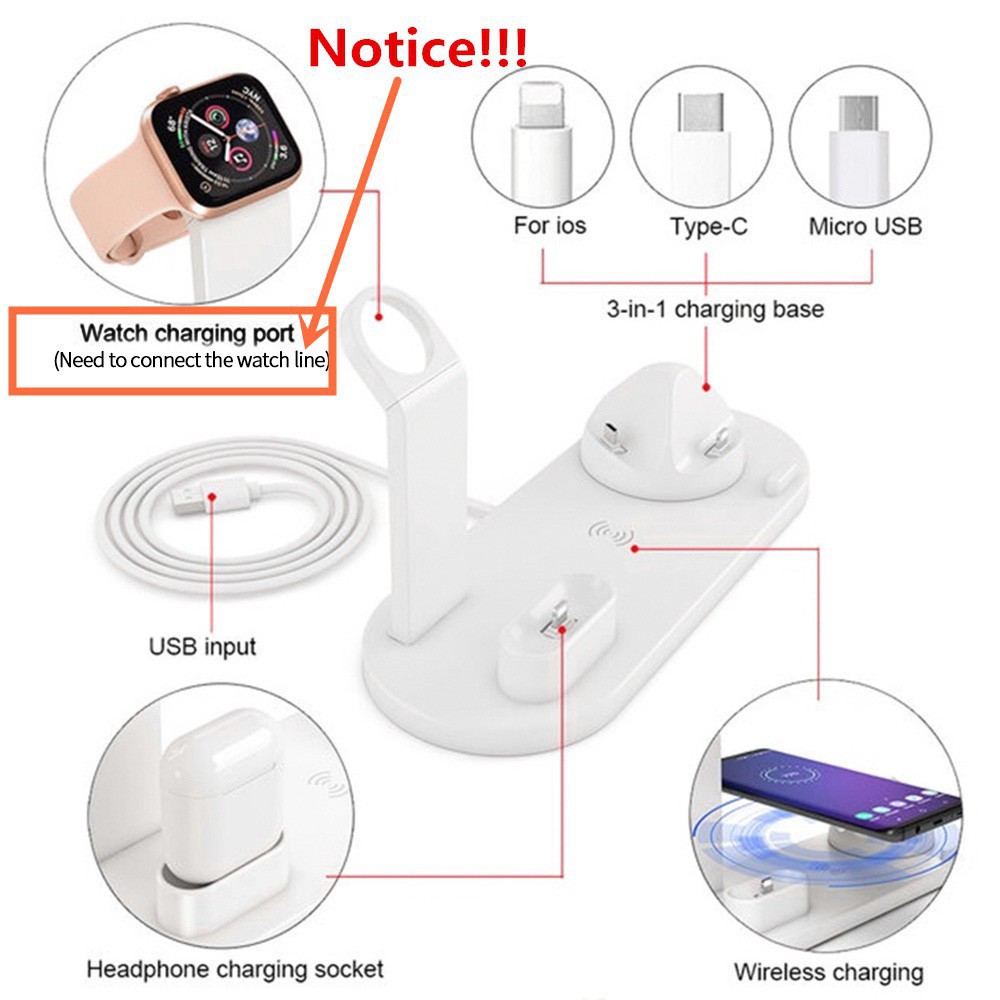 Wireless Charger, 3 in 1 Wireless Charging เครื่องชาร์จไร้สาย Stand ราคา ถูกที่สุด ดีลบีเคเค แกลเลอรีภาพที่ 4