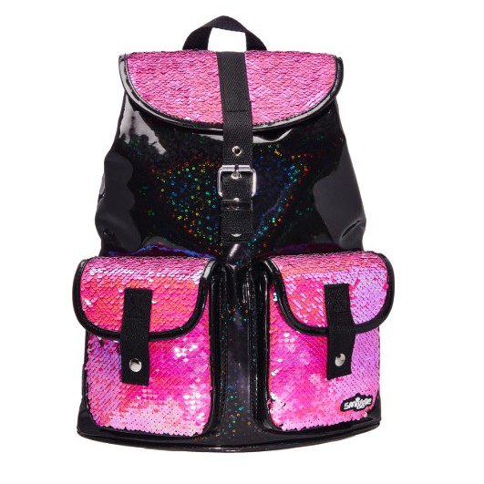 Smiggle Girl Reversely Wow Backpack, Black n Pink Sequined กระเป๋าเป้ สมิกเกอร์ กิลเตอร์ ของแท้ AUD