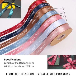 ริบบิ้นผ้าซาติน พิมพ์ลายตัวอักษร Just For You ขนาด 25 มม. ยาว 10 เมตร ต่อม้วน สําหรับตกแต่งงานแต่งงาน วันวาเลนไทน์ วันแม่ DIY