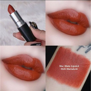 ป้ายไทย Mac Lipstick ลิปสติก สี 646 Marrakesh แดงกล้ำน้ำตาลอิฐ