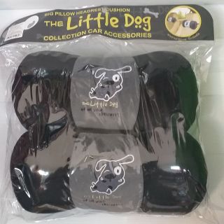 หมอนรองคอ Little Dog สีเทา-ดำใช้​หนุน​รองคอ​ในรถยนต์เนื้อผ้า​กำมะ​หยี่​หนานุ่ม​