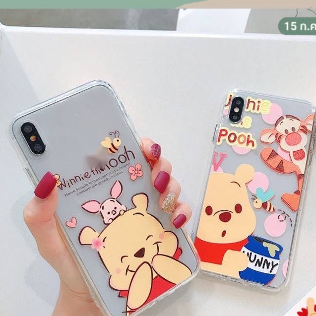 เคสใสลายหมีพูห์ เคสไอโฟน  สําหรับรุ่น 12 Pro Max 11 8plus 7plus 6 6s Plus 7 8 XR X XS Max SE 11Pro M