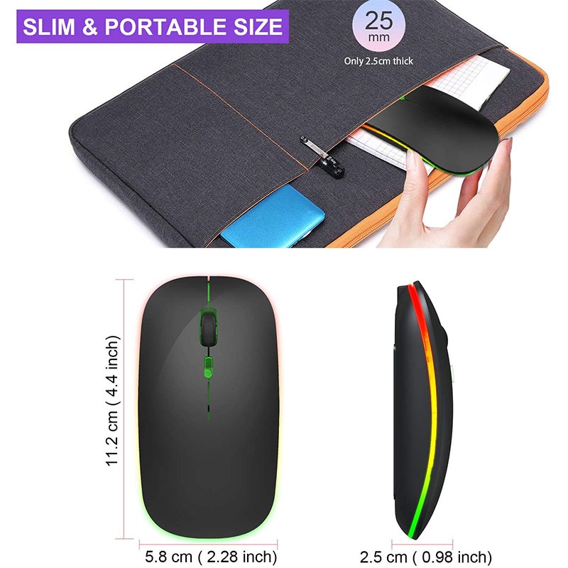 เมาส์ไร้สาย MI (มีแบตในตัว) Optical Rechargeable Wireless Mouse เมาส์บลูทูธ เมาส์เงียบ mice #8