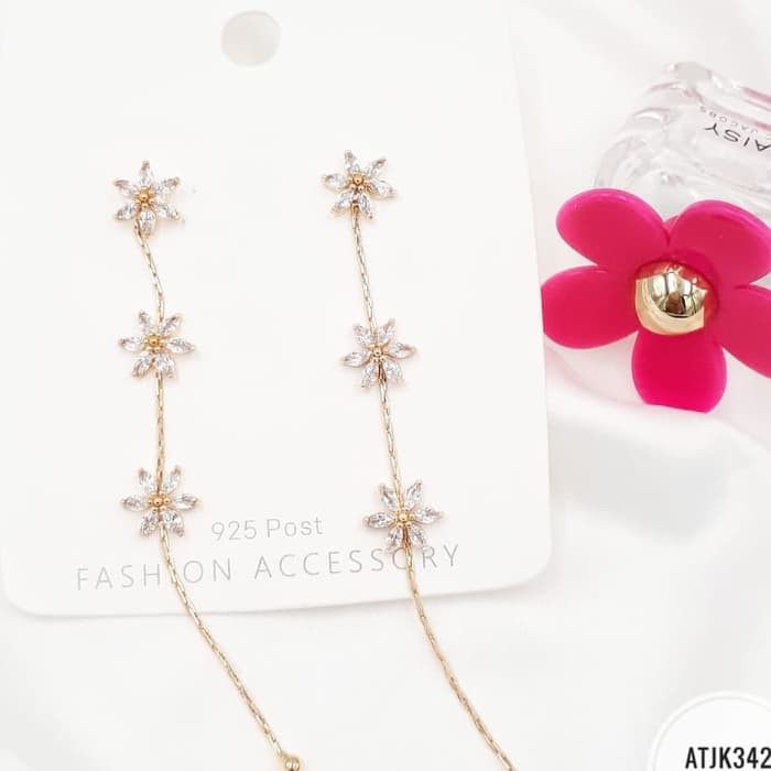 XUPING JEWELRY ต่างหูดอกไม้สีทอง