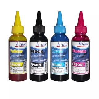 รีฟิล อิงค์เจ็ท 100 ml Epson Hi-jet Refill Ink หมึกเติมอิงค์เจ็ทขนาด 100 ml (BK/C/M/Y/ชุดสุดคุ้ม 4 ขวด)