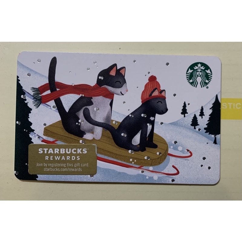 Starbucks usa card ใหม่ไม่ขูดพิน แมว กระดาษ