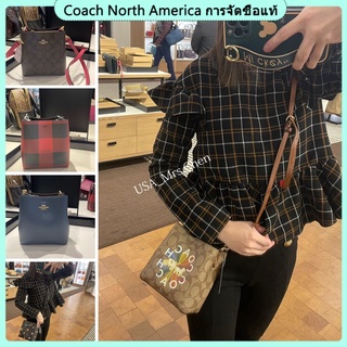 COACH 7266 MINI TOWN BUCKET BAGคลัทช์ &amp; กระเป๋าคล้องมือ กระเป๋าถือผู้หญิงกระเป๋าสะพายข้าง