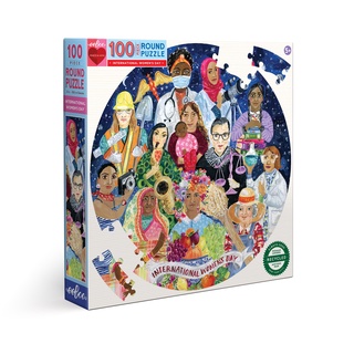 eeBoo PZWND - International Womens Day 100 Pc Rd Puzzle - จิ๊กซอว์รูปวันสตรีสากลแบบ 100 ชิ้น