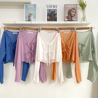 PYCK CLOTHING 🧡 SUMMER CROP  เสื้อครอปผูกโบว์ เสื้อคลุมสั้น