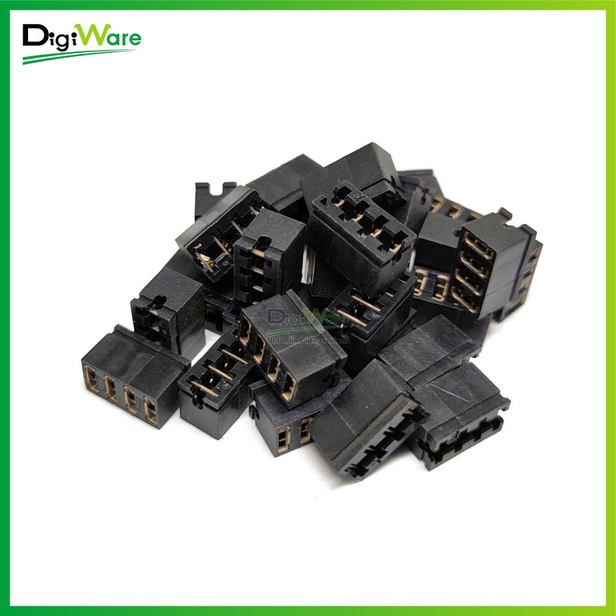 Jumper Header Female 2x4 6mm 4 Port สีดํา