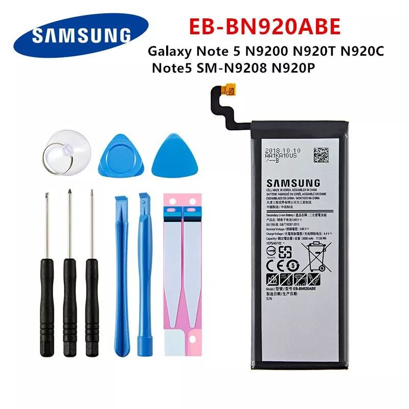 SAMSUNG แบตเตอรี่ 3000mAhสำหรับSamsung Galaxyหมายเหตุ 5 N9200 N920T N920C N920P Note5 SM-N9208 + เคร