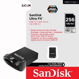 SANDISK ULTRA FIT USB 3.1 256GB เร็วขึ้น 15เท่า อ่าน 150MB/s (SDCZ430_256G_G46) เมมโมรี่ แซนดิส แฟลซไดร์ฟ ประกัน Synnex