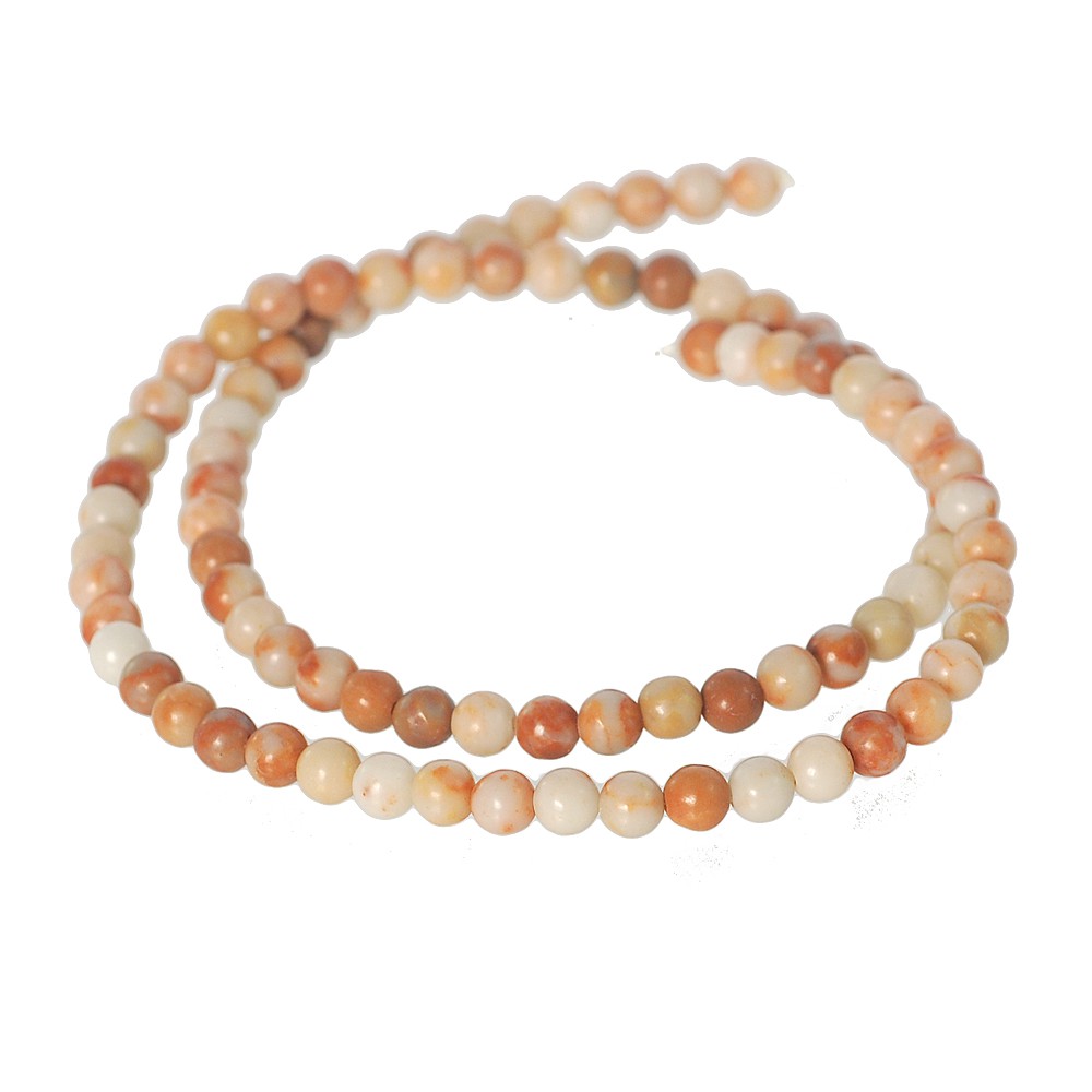 ลูกปัดหินแท้ เซ็ต 3 เส้น เม็ดกลม หินแจสเปอร์ (Jasper) 4 mm - (LZ-0276 สีน้ำตาล)
