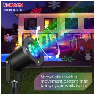 ไฟเลเซอร์Snowflake Laser Projector-SN3 กันน้ำ Moving Snowflake เลเซอร์โปรเจคเตอร์กลางแจ้งคริสต์มาสปีใหม่ LED Snow Party