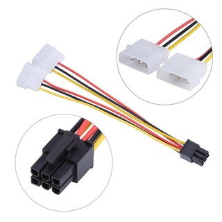 ใหม่! สายแปลง สาย Y สายไฟเลี้ยงการ์ดจอ IDE Dual Molex ออก 6 Pin PCI-E VGA สำหรับการ์ดจอ