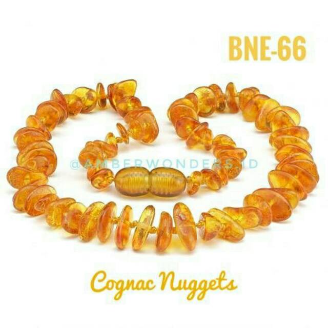 สร้อยคอสีเหลืองอําพัน BNE-66 COGNAC NUGGETS บรรเทาอาการปวดฟัน