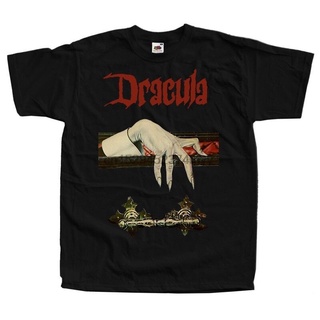 พร้อมส่ง เสื้อยืดแขนสั้น คอกลม ผ้าฝ้าย 100% พิมพ์ลายโปสเตอร์ภาพยนตร์ Dracula Christopher Lee หลากสี แฟชั่นฤดูร้อน สําหรั