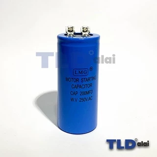 คาปาซิเตอร์สตาร์ท แคปสตาร์ท 200uF 250V. คาปาซิเตอร์ ยี่ห้อ LMG ขนาด 45x100mm. (กว้างxยาว) แบรนด์ชั้นนำส่งออกทั้วโลก