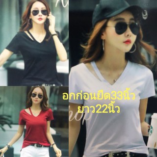 C03 เสื้อเรยอน เสื้อยืดใส่สบาย ยืดได้เยอะ ผ้าทิ้งตัว เสื้อสาวอวบ