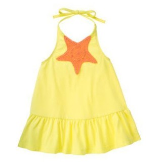 [แท้]GB509 เสื้อยาว Gymboree รุ่น Starfish Ruffle Halter Tank (10-12 ปี) เดรสผ้ายืด ปักเลื่อมตรงรูปดาวที่หน้าอก