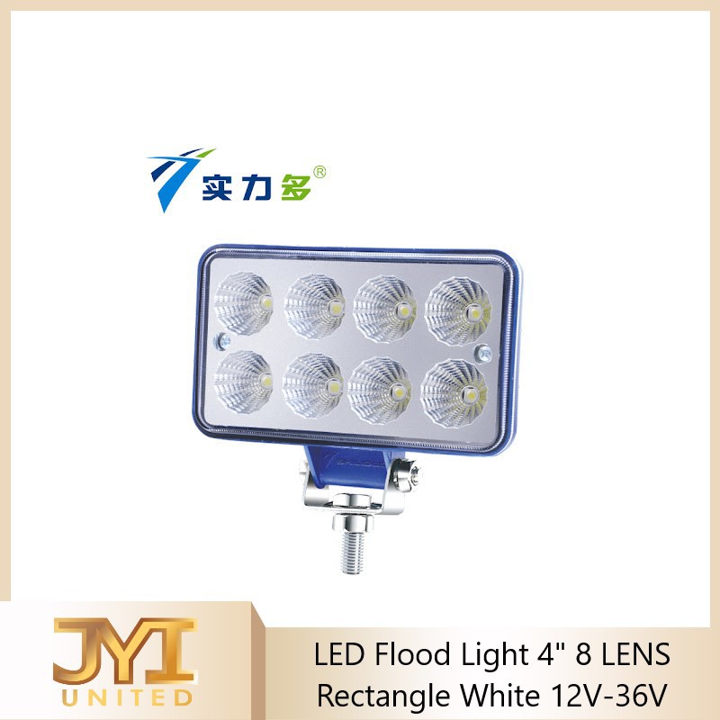 SHILIDUO ไฟ LED น้ําท่วม 4" 8 เลนส์สี่เหลี่ยมผืนผ้าสีขาว 12V-36V SD-3406 SD3406