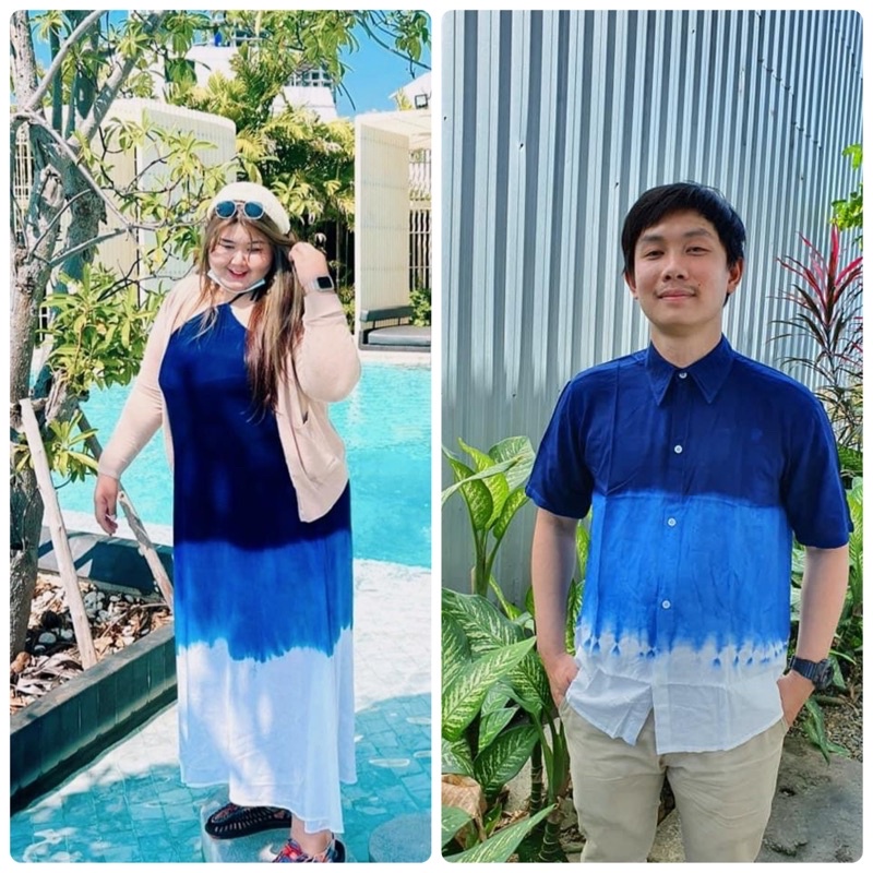 ชุดคู่ไซร์ใหญ่สาวอวบมัดย้อม เดรส+เชิ้ต ใส่สบายผ้านิ่ม