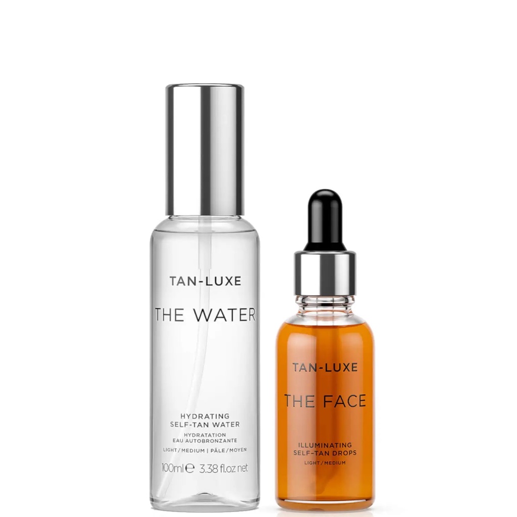 พร้อมส่ง ของแท้ Tan-Luxe The Face and The Water Bundle (30ml+100ml) (Light-Medium/Medium)