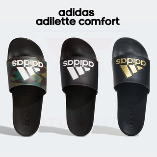 รองเท้าแตะ พื้นนิ่มมาก adidas Adilette Comfort Slides ลายโลโก้