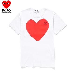 Original Cdg Play เสื้อยืดลําลองสําหรับผู้ชายผู้หญิงแขนสั้นพิมพ์ลาย Comme Des Garcons Cdg Play